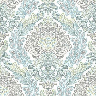 Brewster Wallcovering Fontaine Teal Damask Wallpaper Teal