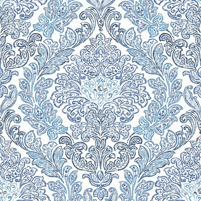 Brewster Wallcovering Fontaine Navy Damask Wallpaper Navy