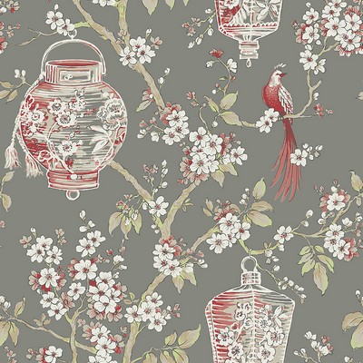 Brewster Wallcovering Serenity Red Lanterns Wallpaper Red