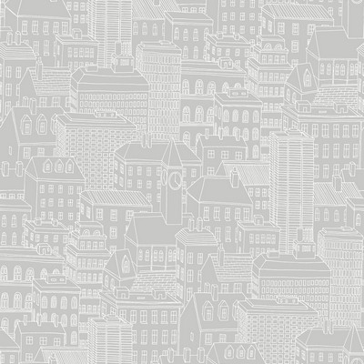 Brewster Wallcovering Limelight Grey City Wallpaper Grey