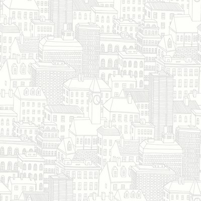 Brewster Wallcovering Limelight Dove City Wallpaper Dove
