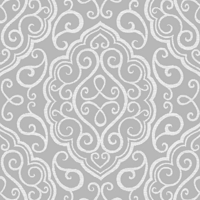 Brewster Wallcovering Heavenly Grey Damask Wallpaper Grey