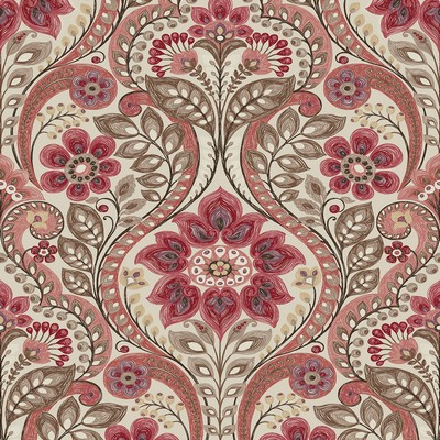 Brewster Wallcovering Night Bloom Coral Damask Wallpaper Coral