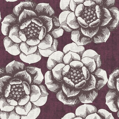 Brewster Wallcovering Fanciful Plum Floral Wallpaper Plum