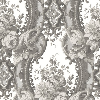 Brewster Wallcovering Dreamer Grey Damask Wallpaper Grey