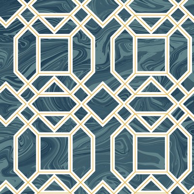 Brewster Wallcovering Daphne Blue Trellis Wallpaper Blue