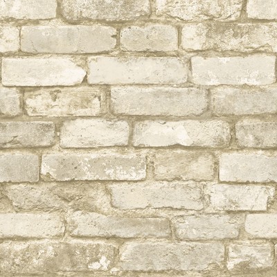 Brewster Wallcovering Davis Off-White Brick Texture Wallpaper White