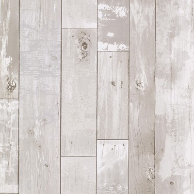 Brewster Wallcovering Harbored Light Grey Distressed Wood Panel Wallpaper Light Grey