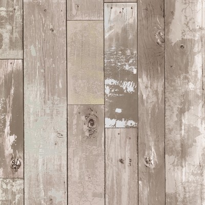 Brewster Wallcovering Harbored Neutral Distressed Wood Panel Wallpaper Neutral