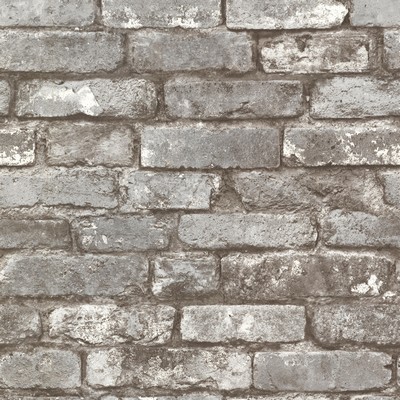 Brewster Wallcovering Davis Grey Brick Wallpaper Grey