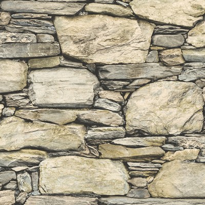 Brewster Wallcovering Cobble Neutral Stone Wall Wallpaper Neutral