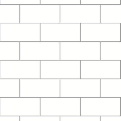 Brewster Wallcovering Galley Off-White Subway Tile Wallpaper Off-White