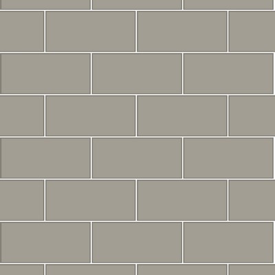 Brewster Wallcovering Galley Dark Grey Subway Tile Wallpaper Dark Grey