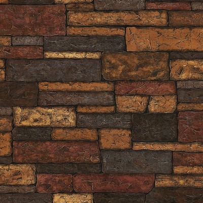 Brewster Wallcovering Madeline Brown Stone Texture Wallpaper Brown