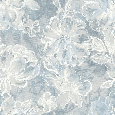 Brewster Wallcovering Allure Blue Floral Wallpaper Blue