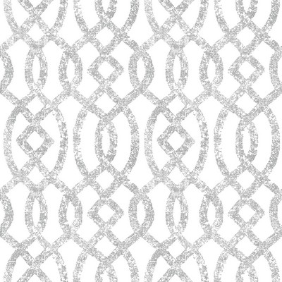 Brewster Wallcovering Ethereal Silver Trellis Wallpaper Silver