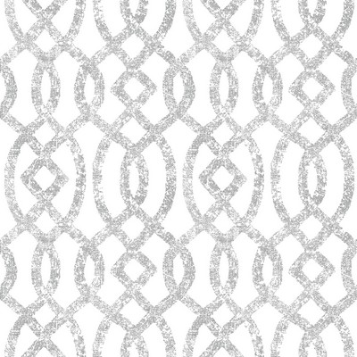 Brewster Wallcovering Ethereal Silver Trellis Wallpaper Silver