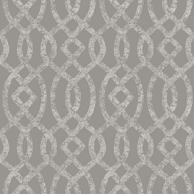 Brewster Wallcovering Ethereal Grey Trellis Wallpaper Grey