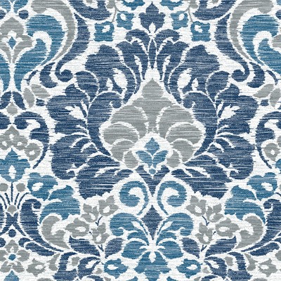 Brewster Wallcovering Garden of Eden Blue Damask Wallpaper Blue