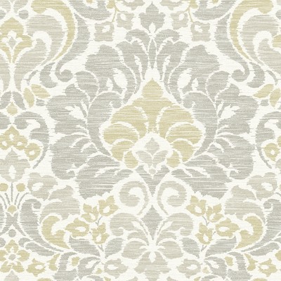 Brewster Wallcovering Garden of Eden Yellow Damask Wallpaper Yellow