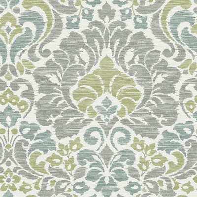 Brewster Wallcovering Garden of Eden Green Damask Wallpaper Green