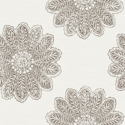 Brewster Wallcovering Sol Espresso Medallion Wallpaper Espresso