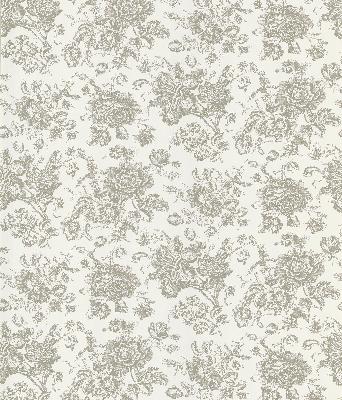 Brewster Wallcovering Pavot White Floral Toile White