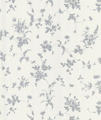 Brewster Wallcovering Vivace Silver Floral Trail Silver