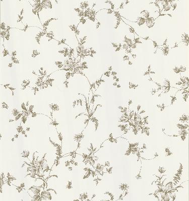 Brewster Wallcovering Vivace Taupe Floral Trail Taupe