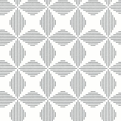Brewster Wallcovering Telestar Black Geometric Wallpaper Black