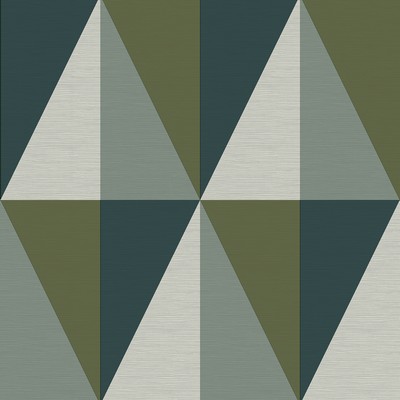 Brewster Wallcovering Aspect Green Geometric Faux Grasscloth Wallpaper Green