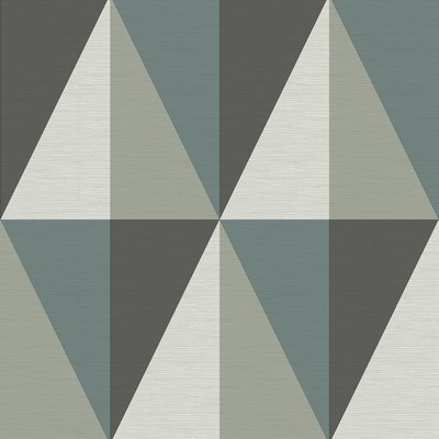 Brewster Wallcovering Aspect Teal Geometric Faux Grasscloth Wallpaper Teal