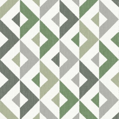 Brewster Wallcovering Seesaw Green Geometric Faux Linen Wallpaper Green