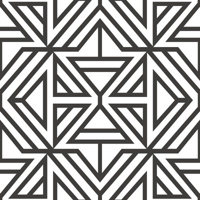 Brewster Wallcovering Helios Black Geometric Wallpaper Black