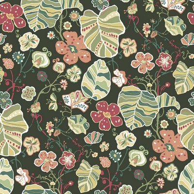 Brewster Wallcovering Gwyneth Dark Green Floral Wallpaper Dark Green