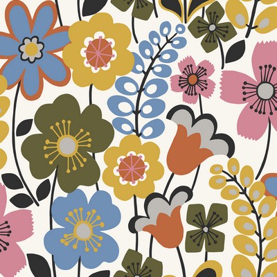 Brewster Wallcovering Piper Multicolor Floral Wallpaper Multicolor