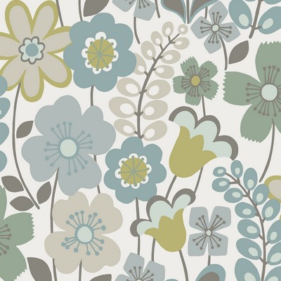 Brewster Wallcovering Piper Green Floral Wallpaper Green