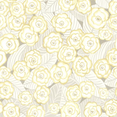 Brewster Wallcovering Emery Light Yellow Floral Wallpaper Light Yellow