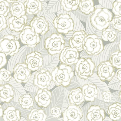 Brewster Wallcovering Emery Grey Floral Wallpaper Grey