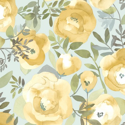 Brewster Wallcovering Orla Yellow Floral Wallpaper Yellow