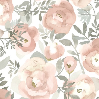 Brewster Wallcovering Orla Rose Floral Wallpaper Rose