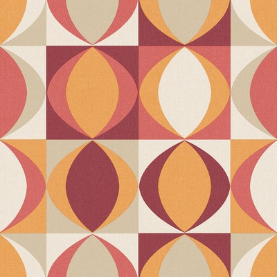Brewster Wallcovering Archer Red Linen Geometric Wallpaper Red