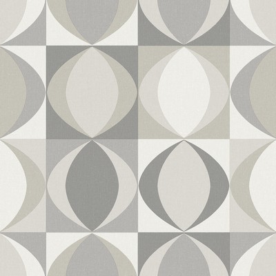 Brewster Wallcovering Archer Grey Linen Geometric Wallpaper Grey