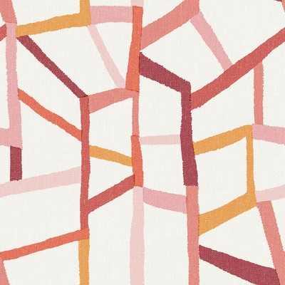 Brewster Wallcovering Tate Pink Geometric Linen Wallpaper Pink