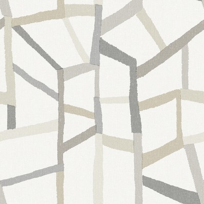 Brewster Wallcovering Tate Grey Geometric Linen Wallpaper Grey