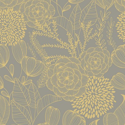 Brewster Wallcovering Alannah Taupe Botanical Wallpaper Taupe