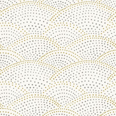 Brewster Wallcovering Bennett Grey Dotted Scallop Wallpaper Grey