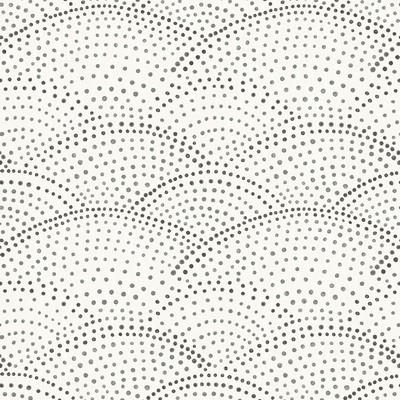 Brewster Wallcovering Bennett Charcoal Dotted Scallop Wallpaper Charcoal