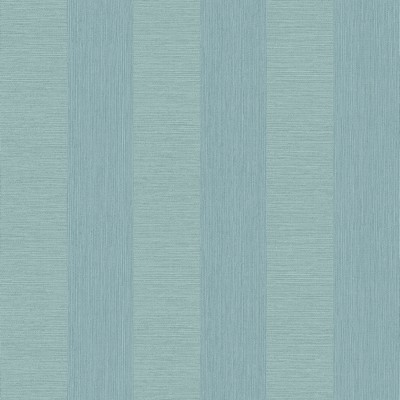 Brewster Wallcovering Intrepid Aqua Faux Grasscloth Stripe Wallpaper Aqua