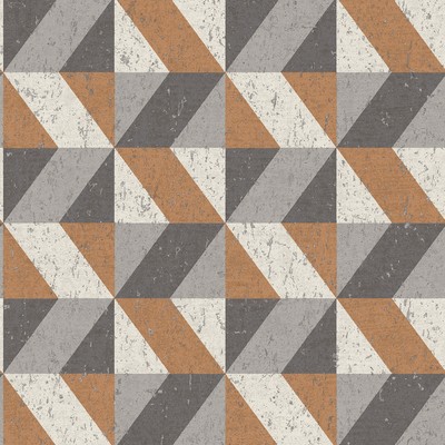 Brewster Wallcovering Cerium Copper Concrete Geometric Wallpaper Copper